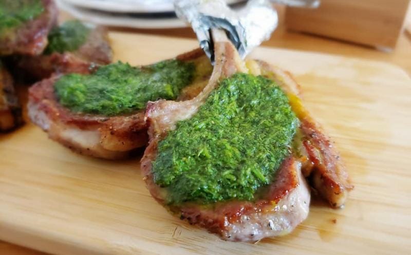 ラムのパクチーソース焼き